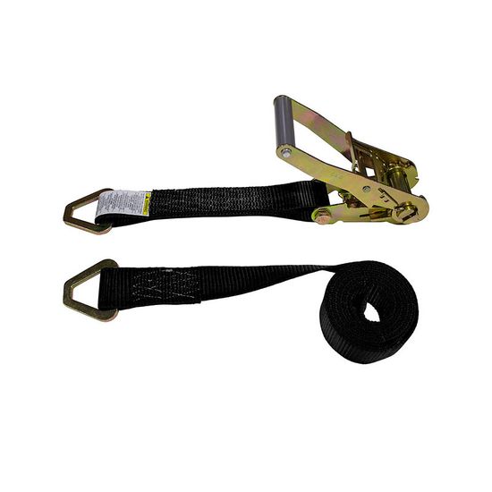 575042B-12 2 x 50 Ratchet Strap with Delta Rings - Black