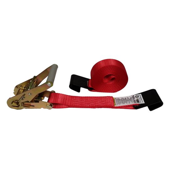 576020R-12 2 x 60 Ratchet Strap with Flat Hooks - Red