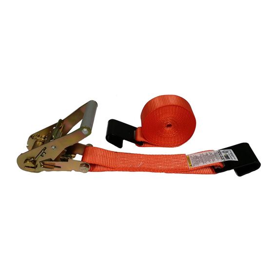577020O-12 2 x 70 Ratchet Strap with Flat Hooks - Orange