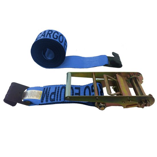593021BL-12 4 x 30 Ratchet Strap with Flat Hooks - Blue