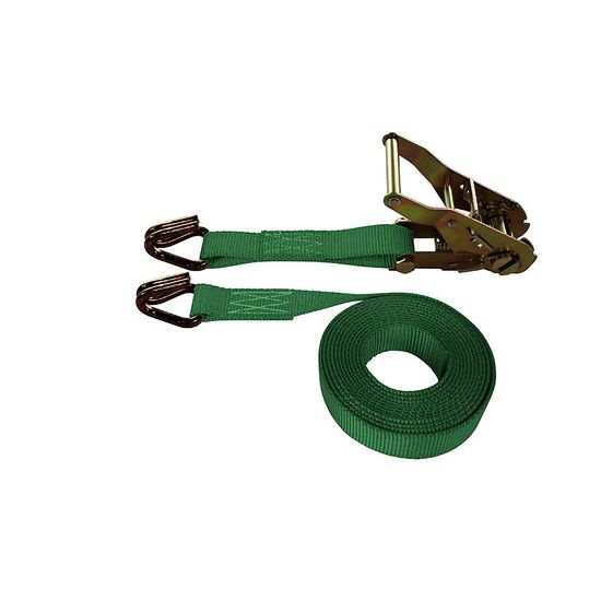 710881F-6 1 x 8 Ratchet Strap With Wire Hooks - Green