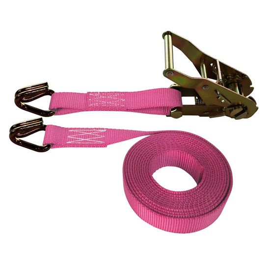 711081P-6 1 x 10 Ratchet Strap With Wire Hooks - Pink