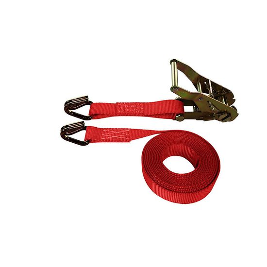 711081R-6 1 x 10 Ratchet Strap With Wire Hooks - Red