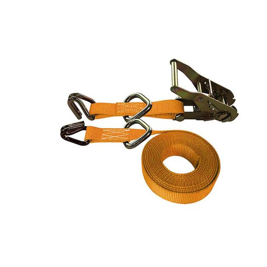 7112-81-45-O-24 1 x 12 Ratchet Strap with Wire Hook D-Ring - Orange