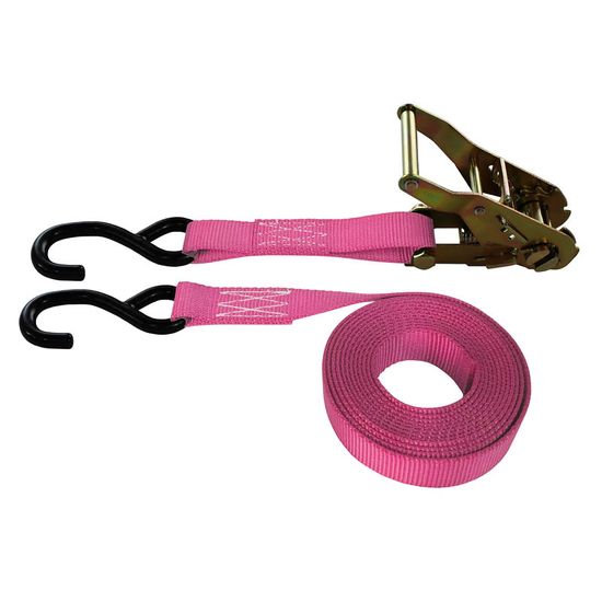 711286P-6 1 x 12 Ratchet Strap with HD S-Hooks - Pink