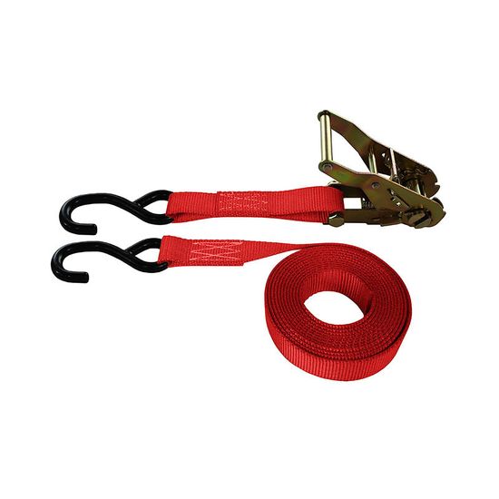 711286R-6 1 x 12 Ratchet Strap with HD S-Hooks - Red
