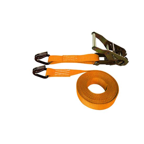 711481O-6 1 x 14 Ratchet Strap With Wire Hooks - Orange