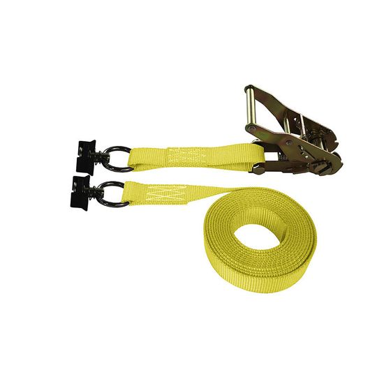 711641Y-6 1 x 16 Ratchet Strap with L-Track Single Studs - Yellow