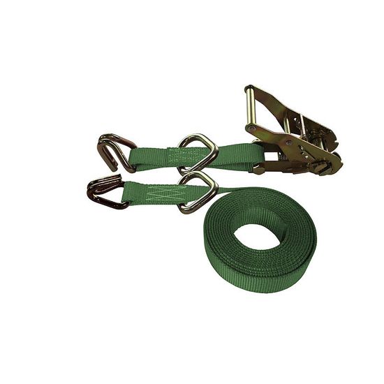7118-81-45-F-24 1 x 18 Ratchet Strap with Wire Hook D-Ring - Green