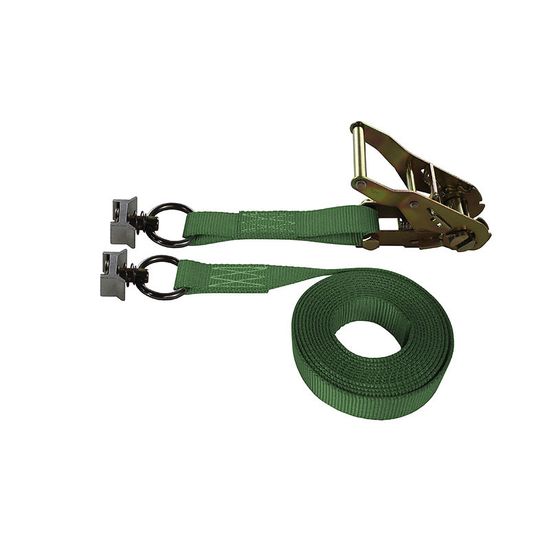 711841F-6 1 x 18 Ratchet Strap with L-Track Single Studs - Green