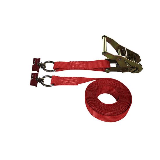 711841R-6 1 x 18 Ratchet Strap with L-Track Single Studs - Red