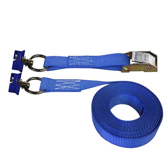 750841BL-6 1 x 8 Cam Buckle Strap with L-Track Single Studs - Blue