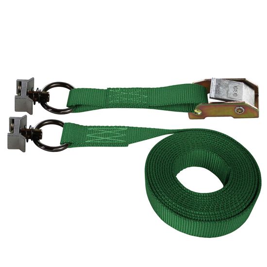 750841F-6 1 x 8 Cam Buckle Strap with L-Track Single Studs - Green