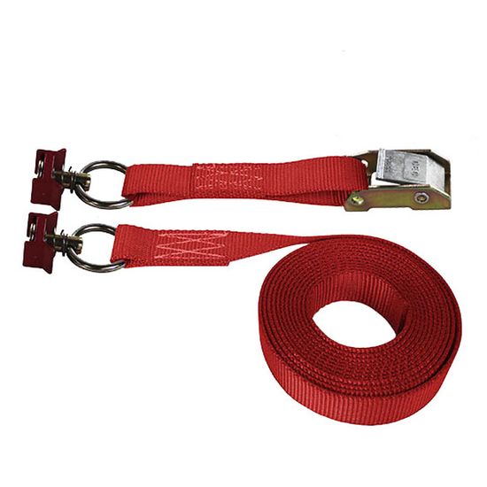 750841R-6 1 x 8 Cam Buckle Strap with L-Track Single Studs - Red