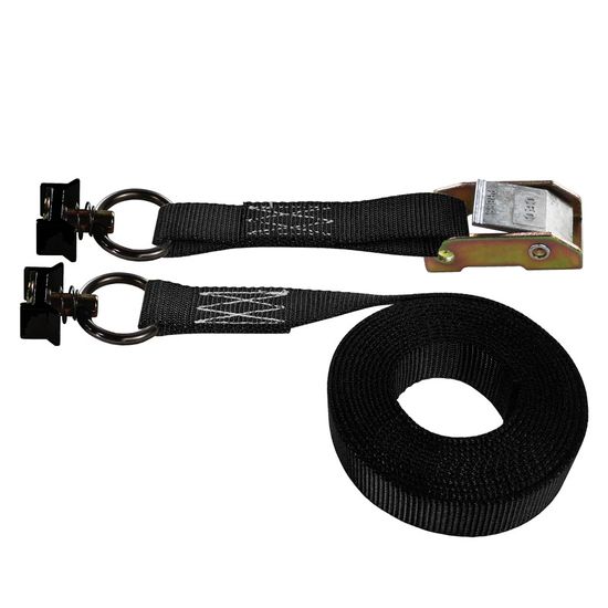 751041B-6 1 x 10 Cam Buckle Strap with L-Track Single Studs - Black