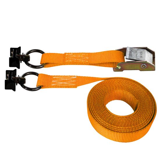 751041O-6 1 x 10 Cam Buckle Strap with L-Track Single Studs - Orange
