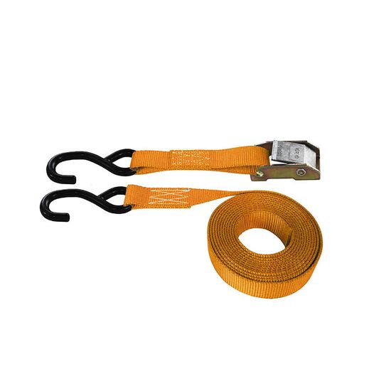 751287O-12 1 x 12 Cam Buckle Strap with S-Hooks 12 Fixed End - Orange