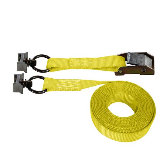 751841Y-6 1 x 18 Cam Buckle Strap with L-Track Single Studs - Yellow