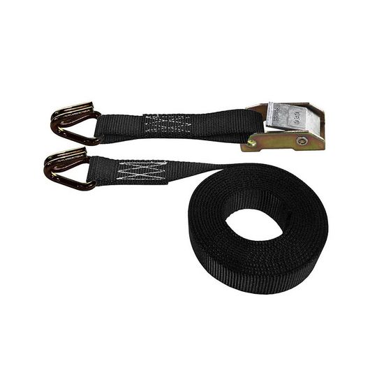 751881B-12 1 x 18 Cam Buckle Strap with Wire Hooks 12 Fixed End - Black