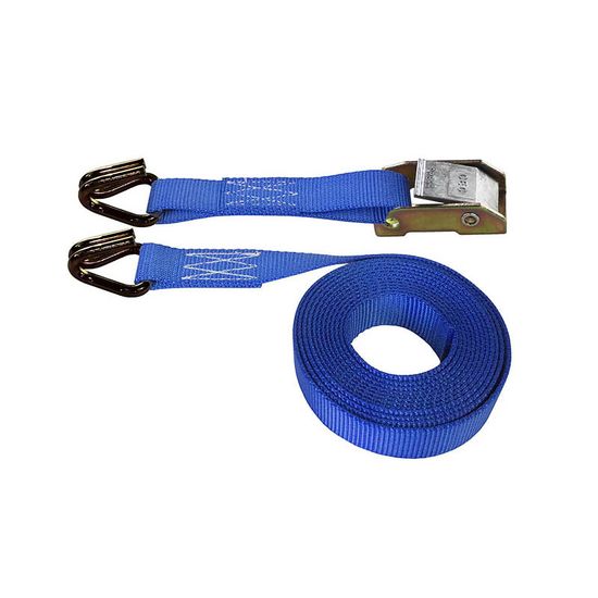 752081BL-12 1 x 20 Cam Buckle Strap with Wire Hooks 12 Fixed End - Blue