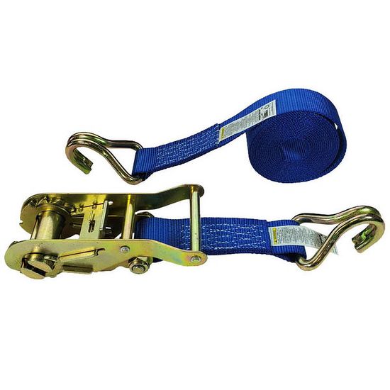 851560BL-6 15 x 15 Ratchet Strap With Wire Hooks - Blue