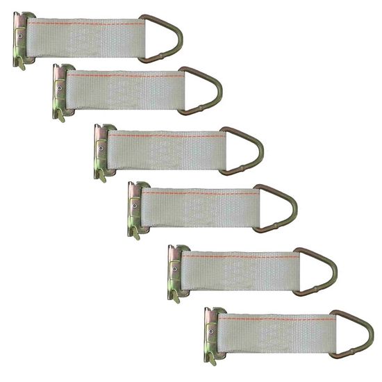 CE660001N-PK 6 E Track Tie-Off With D Ring 6-Pack - White