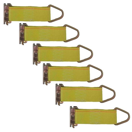 CE660001Y-PK 6 E Track Tie-Off With D Ring 6-Pack - Yellow