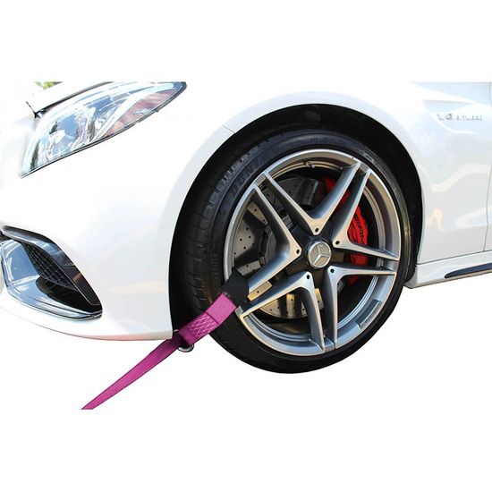 CELP220893P-PK 2 x 8 Exotic Car Low-Profile Automotive Tie-Down Ratchet Strap 4-Pack - Pink