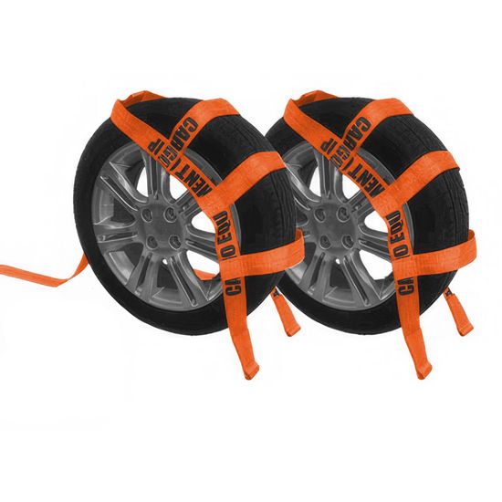 CEWN90O-22-PAIR 2 x 22 Wheel Nets wSewn Loops and 50 Strap End - Orange Pair