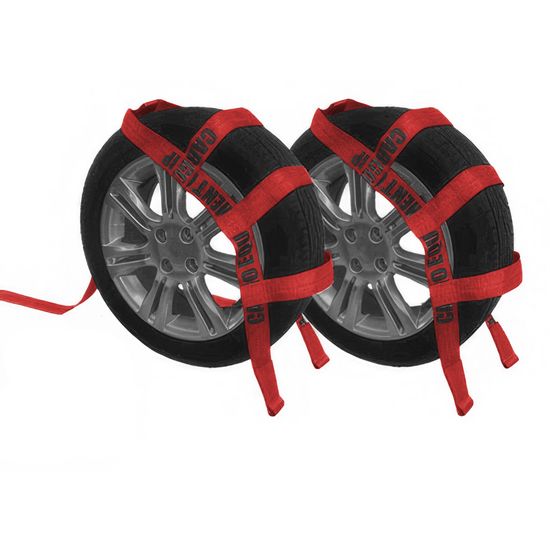 CEWN90R-22-PAIR 2 x 22 Wheel Nets wSewn Loops and 50 Strap End - Red Pair