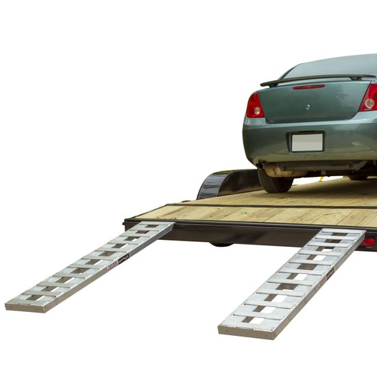 CTR HD Ramps Aluminum Car Trailer Ramps Hybrid Or Hook  Plate End Knife Or Stub Foot - Up To 4000 lb Per Axle