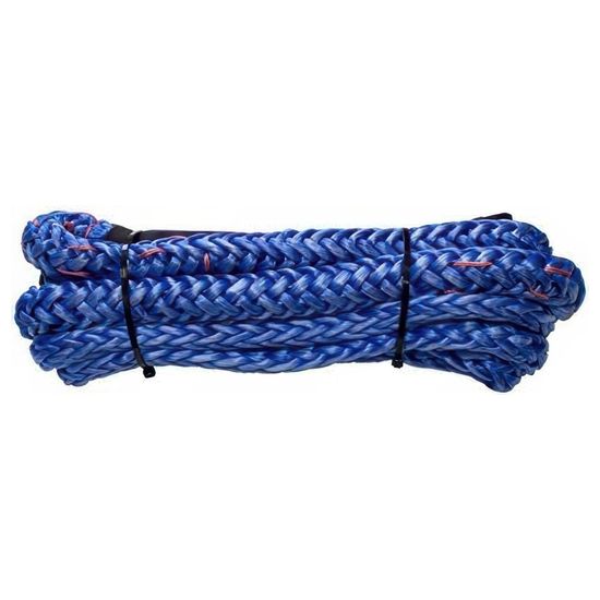 DYMA12BL-30LP 12 x 30 Dyneema HMPE Rope with Loops and Wear Pad - Blue