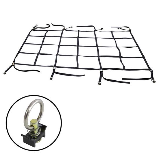 NET-TBL80X60 80 x 60 Truck Bed Cargo Net with Cam Buckles L-Track Fittings