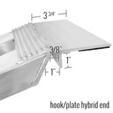 03-12-048-046 4 L X 12 W HD Ramps Aluminum Car Trailer Ramps Hook  Plate Hybrid End Knife Foot - 3000 lb Per Axle 2