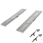 03-12-060-046-SP 5 L X 12 W HD Ramps EZ Traction Aluminum Car Trailer Ramp Hook  Plate Hybrid End Stub Foot - 3000 lb Per Axle