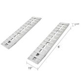 04-15-072-04 6 L X 15 W HD Ramps Aluminum Car Trailer Ramps Hook End Knife Foot - 4000 lb Per Axle 6