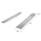 05-16-120-04-P 10 L X 16 W HD Ramps EZ Traction Aluminum Car Trailer Ramps Hook End Knife Foot - 5000 lb Per Axle 6