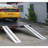 05-20-120-04-LP-LOW 10 L X 20 W HD Ramps Aluminum Car Trailer Ramps Hook End Knife Foot - 5000 lb Per Axle 1