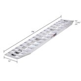 07-15-090-04 7 6 L x 15 W x 325 H Aluminum Car Trailer Ramps with Hook End and Knife Foot - 7000 lb per axle Capacity 1
