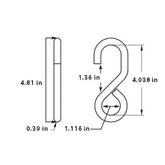 1101Z-HHD 1 Zinc S-Hook - WLL 733 lb 1