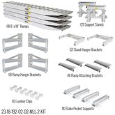 23-18-192-02-02-MLL-2-KIT 8 L x 18 W HD Ramps 2 Bunk Load Leveler  4 Ramp Master Kit for 18 H HD Ramps Step Deck Trailers - 23500 lb Cap
