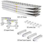 23-18-192-02-02-MLL-2 8 L x 18 W HD Ramps 2 Bunk Load Leveler  4 Ramp System for 18 H HD Ramps Step Deck Trailers - 23500 lb Cap