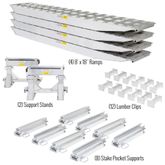 23-18-192-02-02-MLL-4 8 L x 18 W HD Ramps 4 Bunk Load Leveler  4 Ramp System for 18 H HD Ramps Step Deck Trailers - 23500 lb Cap