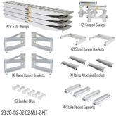 23-20-192-02-02-MLL-2-KIT 8 L x 20 W HD Ramps 2 Bunk Load Leveler  4 Ramp Master Kit for 20 H HD Ramps Step Deck Trailers - 23500 lb Cap