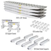 23-20-192-02-02-MLL-4 8 L x 20 W HD Ramps 4 Bunk Load Leveler  4 Ramp System for 20 H HD Ramps Step Deck Trailers - 23500 lb Cap