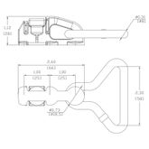 32506 L-Track Triple Stud Fitting With V Ring 1