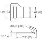43099-10 2 Flat Hook - WLL 2000 lb 1