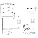 43099-11 2 Flat Hook - WLL 3333 lb 1