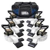 51BR2720N-12-6PK 2 x 27 Ratchet Straps with Flat Hooks Storage Bag 6 Pack - White 1