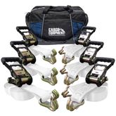 51BR2784N-12-6PK 2 x 27 Ratchet Straps with Wire Hooks Storage Bag 6 Pack - White 1